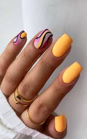These craft stickers are can be used on the face and nails. 29 Summer Aesthetic Nails Designs 2021 Multi Colored Swirl Abstract Nails