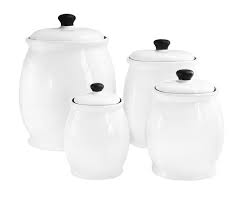 Black And White Ceramic Canisters Wayfair Basics 4 Piece Storage Jar Set Ceramic Canister Set Kitchen Storage Canisters Ceramic Canisters