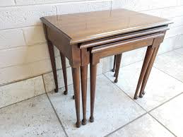 Wood Nesting Tables Set Of 3 Mid Century Furniture Walnut Etsy In 2020 Wood Nesting Tables Nesting Tables Mid Century Furniture
