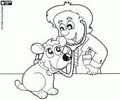 Control de asistencia a clase anual individual. El Veterinario Y El Perrito Para Colorear Pintar E Imprimir
