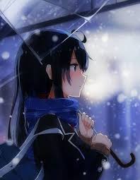 Yukino Yukinoshita Yahari Ore No Seishun Love Comedy Wa Machigatteiru Snow Umbrella Winter Romantic Anime Anime Music Yahari Ore No Seishun
