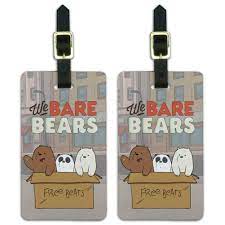 We Bare Bears Baby Bears Luggage ID Tags Suitcase Carry-On Cards - Set of  2, Multicolored, 3 Inches : Amazon.ae: Fashion