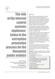 Legea nr.219 din 03.12.2015 privind participarea republicii moldova la misiuni şi operaţii internaţionale. Pdf The Role Of The Internal Control Systems Implementation In The Corruption Prevention Process For The Romanian Public Entities