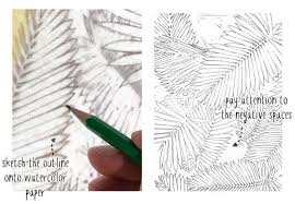 Floral positive and negative space pattern. Negative Painting In Watercolor Explained
