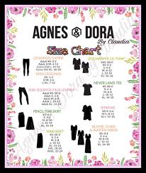 Agnes Dora Size Chart Love That Everything Fits True To