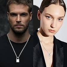 Gleamart 2 Pcs Lock Key Pendant Necklaces Eboy Egirl Padlock Punk Chain  Choker for Men Women: Buy Online at Best Price in UAE