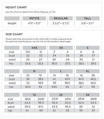 height chart size chart