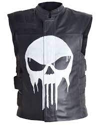 Thomas Janes The Punisher Leather Vest Black Leather Vest Leather Biker Vest Leather Vest