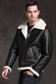 Denny Dora Mens Black B3 Shearling Jacket Leather Jeans Men Leather Jacket Leather Jacket Outfit Men