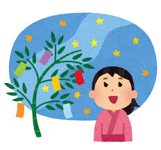 七夕のイラスト「天の川を見上げる女性」 | かわいいフリー素材集 ...