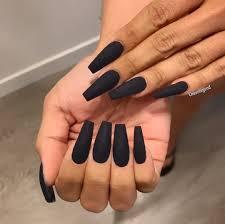 Black Acrylic Nails Coffin Shape Designs Pin By Kitaa On Nails Coffin Nails Designs Black Nail Designs Black Acrylic Nails