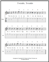 Twinkle Twinkle Little Star Music For Guitar And Violin Free Easy Guitar Songs Guitar Tabs Songs Guitar Tabs For Beginners