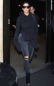 Top Long Sleeves Kim Kardashian All Black Everything Jeans Sweatshirt Hoodie Oversized Kim Kardashian Style Hoodie Fashion Kim Kardashian Kanye West