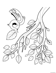 The pdf prints best on standard 8.5 x 11 paper. Fall Bird Tree Branch Fall Leaves Coloring Pages Printable