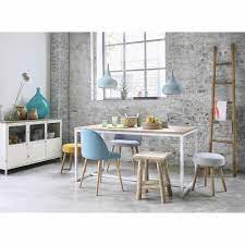 table a manger en metal blanc 6 personnes l150 maisons du monde table a manger metal salle a manger bois table salle a manger