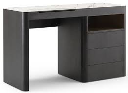 Industrial computer desk, writing study table with 2 drawers, notebook pc workstation, wood desktop black steel frame, for home, office. Casa Padrino Luxury Make Up Table With 3 Drawers And Fold Out Mirror Black White 120 X 50 X H 76 Cm Luxury Bathroom Furniture Hotel Furniture
