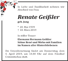 Renate geißler biography, pictures, credits,quotes and more. Traueranzeigen Von Renate Geissler Fp Gedenken