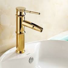 Gold Polished Brass Faucet Bathroom Basin Sink Mixer Tap Faucet Tall Water Tap Bathroom Bamboo Mixer Xt822 In 2020 Sink Mixer Taps Bathroom Faucets Basin Sink Bathroom