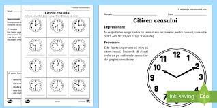 Ora10.ro is a safe website. Citirea Ceasului FiÈ™Äƒ De Lucru Teacher Made