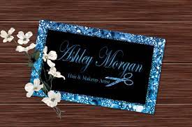 This is probably one of the easiest and most efficient ways of spreading awareness on your new businesses services. Blue Glitter Makeup Artist Business Card Grafik Von Sugamiart Creative Fabrica