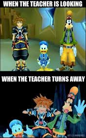 Kingdom Hearts Takes On High School Whats Going On With Donald And Goofy Kingdom Hearts Funny Kingdom Hearts Kingdom Hearts 3