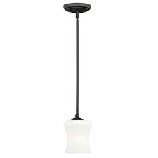 Shop Poirot Bronze Mini Pendant Ceiling Light White Glass 5 In W X 9 75 In H X 5 In D 5 In W X 9 75 In H X 5 In D On Sale Overstock 20907206
