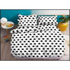 C'est pourquoi notre linge de lit est confectionnées dans des matières respectueuses de l'environnement, comme le coton labellisé better cotton ou le lyocell. Etoiles Housse De Couette Parure De Lit 160x200 Cm 2 Taies 70x80 Cm Drap 180x230 Cm Coton 4 Pieces Cdiscount Maison