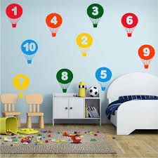 Balloons Numbers 1 To 10 Learning Girls Boys Bedroom Nursery Wall Art Sticker Sinif Dekorasyonu Oyun Odasi Duzenleme Faaliyetler