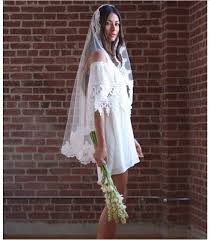 Love Love Love This Open Back Long Veil Off The Shoulder Short White Dress Wedding Wedding Veils Short Short Wedding Dress