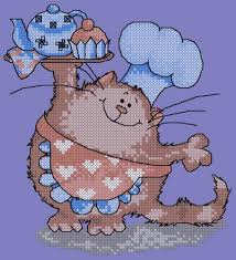 Free stitching pattern creator and generator. Cat Chef Cross Stitch Free Design Embird Cross Stitch Designs Machine Embroidery Community