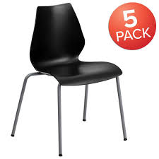 Carnegy Avenue Black Plastic Stack Chairs (Set of 5) CGA-RUT-156594-BL-HD -  The Home Depot