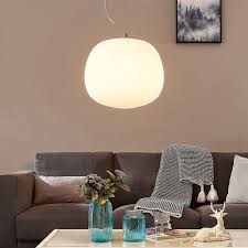 Glas Pendelleuchte Ginevra Rund Weiss 38 Cm Decoration Decoration Maison Luminaire