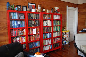 تصميم رفوف مكتبة كتب حمراء منزلية موقع موسوعة الصور Home Decor Home Bookcase