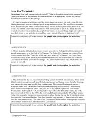 Main Idea Worksheets Ereading Worksheets