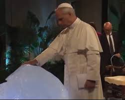 😳 Pope Leo XIV just blessed a block of ice… in the name of the fight  against climate change?! ❄️✝️ History gets weirder by the minute… or is  this a new trend