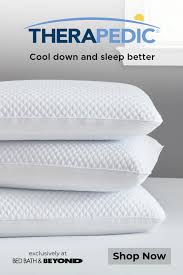 Cool Down And Sleep Better This Summer With Therapedic S Exclusive Line Of Cooling Pillows Mattress Pad Bed Bath And Beyond Memory Foam Bed Topper Bed Pillows