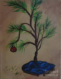 Plays charlie brown theme song by pressing button on base. A Charlie Brown Christmas Tree Painting By Kathy Carlson