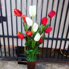 Cara membuat hiasan bunga dari kertas origami dengan mudah hiasan bunga dari kertas origami juga tidak kalah. Jual Bunga Sudut Ruangan Artificial Bunga Tulip Kota Bekasi Qilue Shops Tokopedia