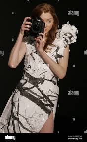 Model Lily Cole wears a dress designed by Robert Cary-Williams in London,  Tuesday Feb. 13, 2006. London Fashion Week runs from Tuesday Feb. 14 until  Sunday Feb. 19 at The Natural History
