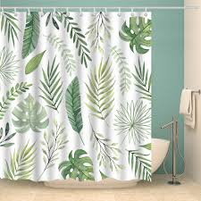 Summer Tropical Seamless Green Palm Floral Leaves Shower Curtain In 2020 Green Shower Curtains Cute Shower Curtains Printed Shower Curtain
