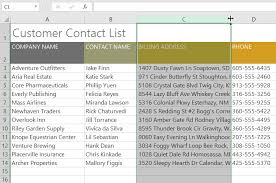 Excel 2016 Modifying Columns Rows And Cells