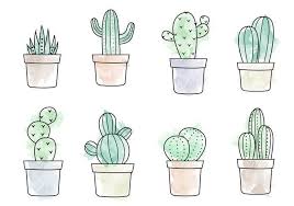 Illustration Cactus Free Watercolor Cactus Vector Kaktus Tekenen In 2020 Ideen Furs Zeichnen Kaktus Kaktuszeichnung
