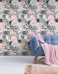 White and grey vintage ros… Grey Elegant Romantic Floral Wallpaper Feathr Wallpapers