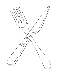 Desenho De Garfo E Faca Para Colorir Tudodesenhos