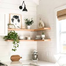 Get my tips for finishing off your floating shelves correctly! How To Style Pinterest Worthy Floating Kitchen Shelves Like A Pro