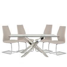 It is a masterful choice for modern and traditional dining and living. Anguilla Dining Table 4 Taupe Chairs Cookes Furniture
