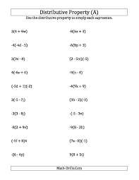 Distributive Property Worksheet 6th Grade Algebra Worksheets Distributive Property Algebraic Expressions
