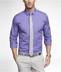Purple Dress Shirt Black And White Tie Light Grey Pant Gray Belt Formal Shirts For Men Mens Formal Dress Shirts Mens Shirts
