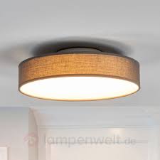 Led Deckenleuchte Saira Grau Rund Deckenlampe Stoff Textil Lampenwelt Leds Mobel Wohnen Beleuchtung Deckenlampen Kr Deckenlampe Lampe Lampen Wohnzimmer