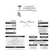 Online wedding invitation sample examples of wedding invitation. Kalidad Prints And Favors 038 Doctor S Medical Prescription Pad Wedding